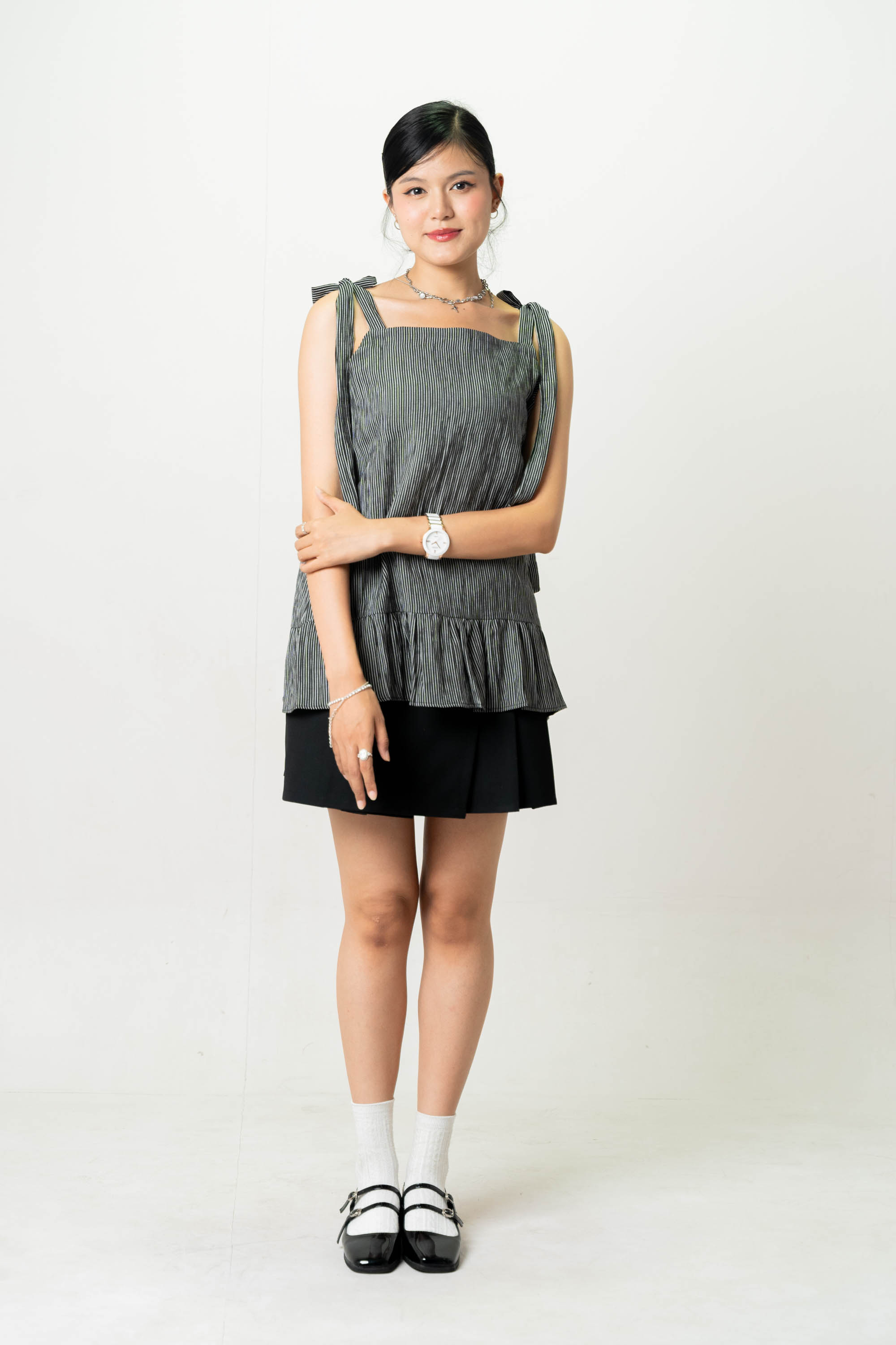Amelia Shoulder Tie Black Top
